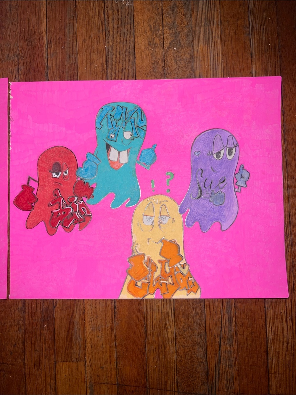 Colorful Ghost Illustration Art Print